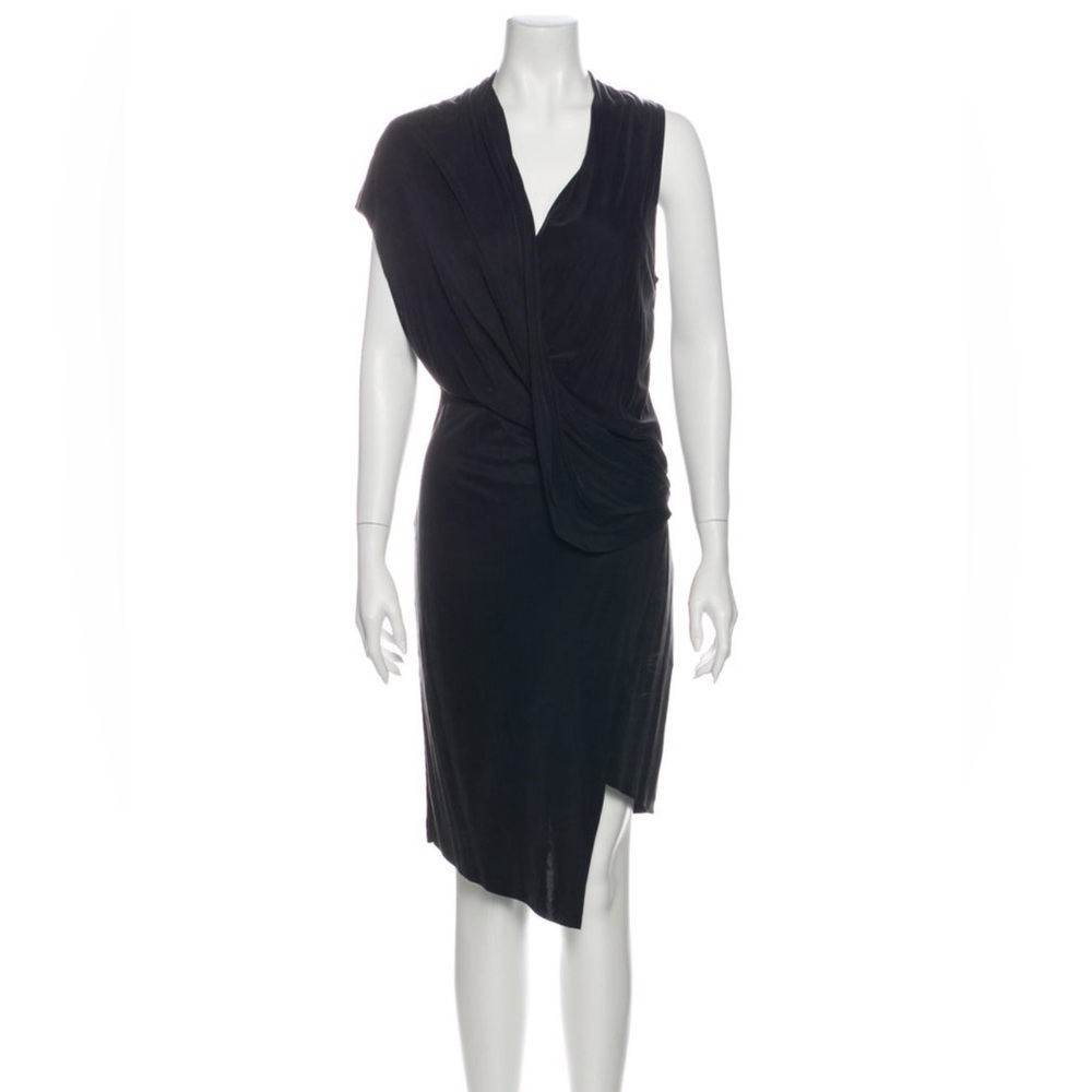 Helmet Lang Asymmetrical Black Dress